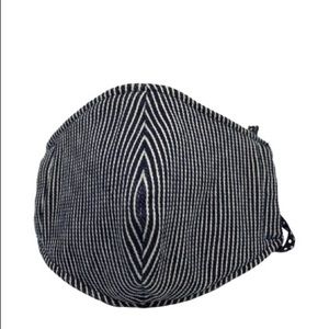 Stretch Pin Stripe Denim Face Mask
